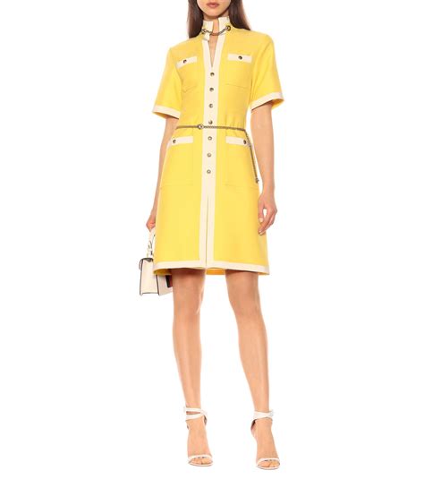 gucci yellow wool dress